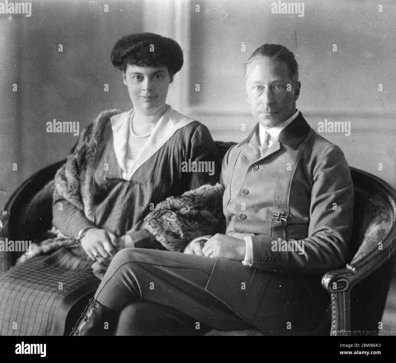 Ex - Prince héritier , Prince Friedrich Wilhelm et ex - Princesse de couronne . 26 mars 1924 Banque D'Images