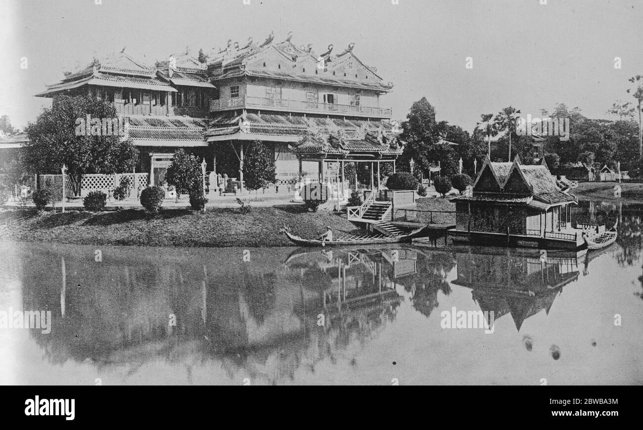 La Résidence royale siamois qui a été officiellement ouverte par le nouveau Roi comme un hôtel . Le Palais Phya Thai à Bangpahin , près de Bangkok , qui a été officiellement ouvert par le nouveau Roi comme un hôtel . 23 mars 1926 Banque D'Images