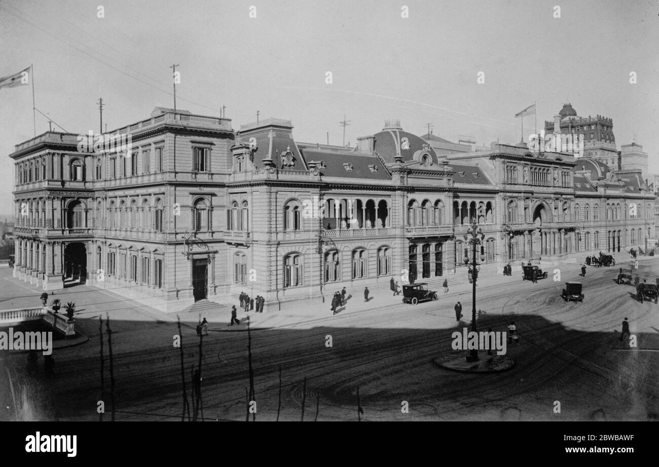 Le Prince de Galles pour visiter l' Argentine . La Casa Rosada ou Palais présidentiel , Buenos Aires . 9 décembre 1924 Banque D'Images