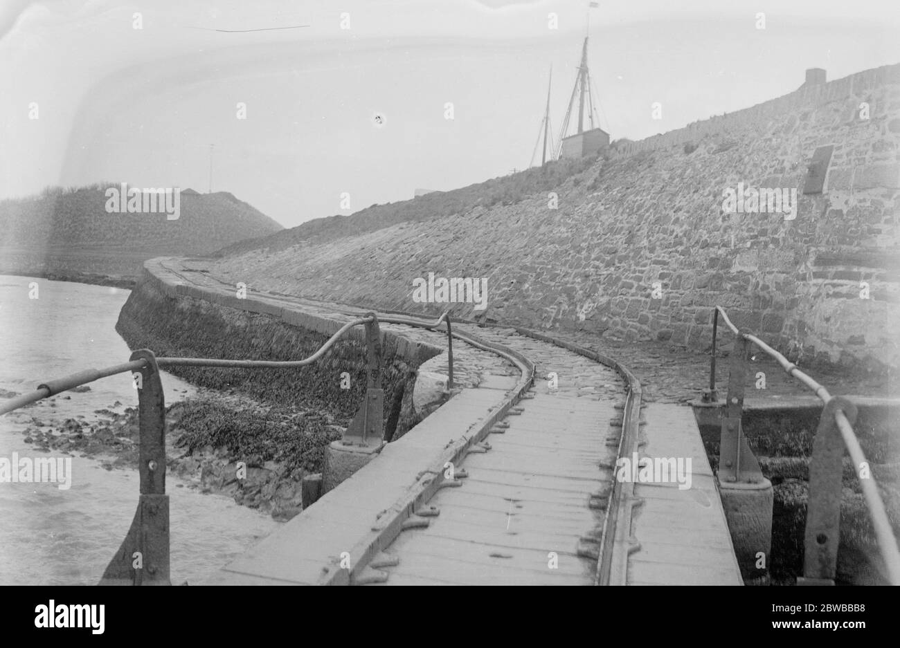 Les anciennes voies ferrées de Bude , Cornwall , ont été prises pour le London et South Western Railway Banque D'Images