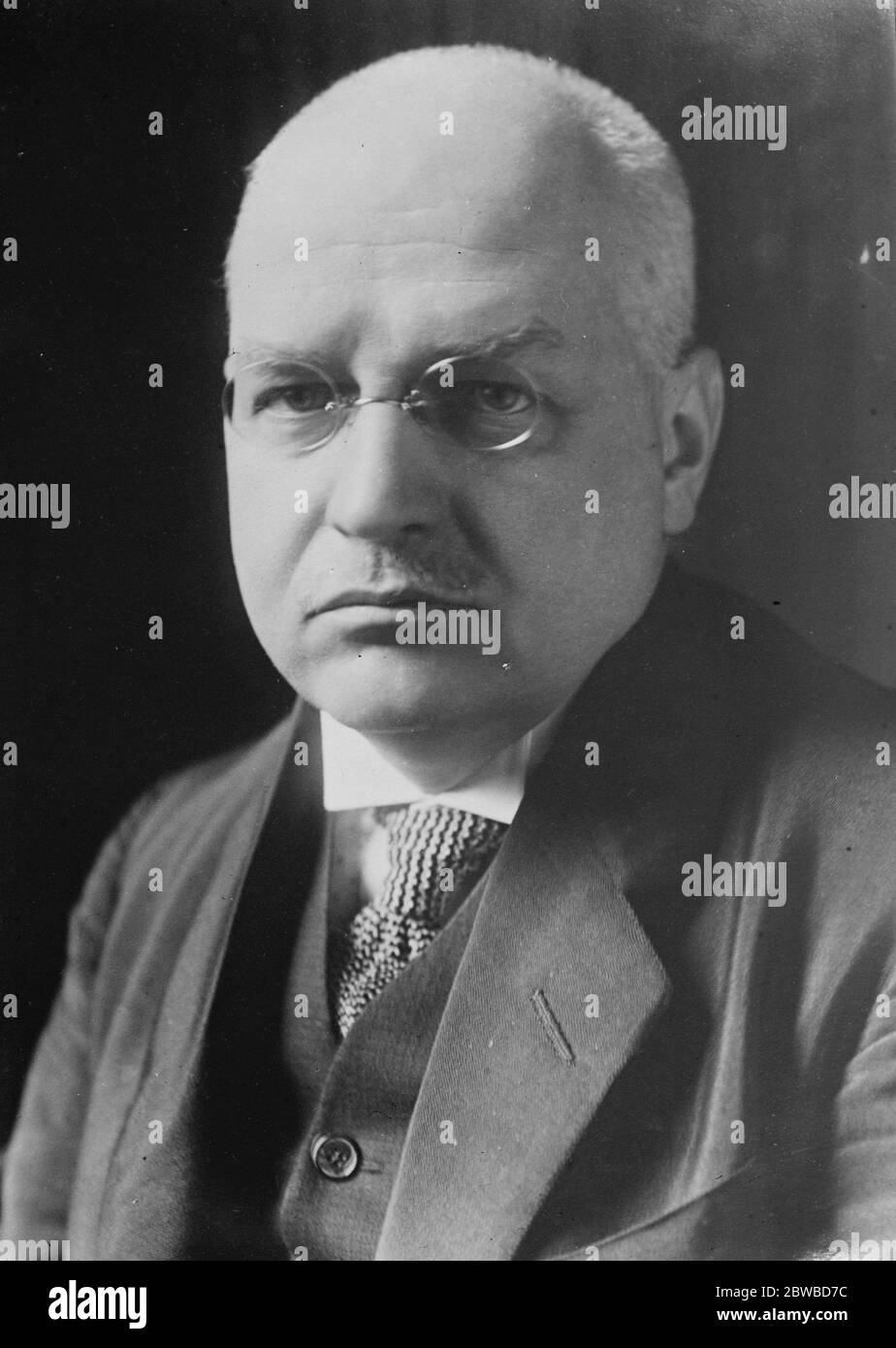 Dr Hans Luther . Homme politique allemand de la République de Weimar . 13 janvier 1925 Banque D'Images