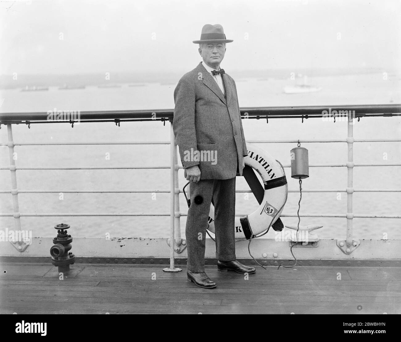 Arrivées sur le Léviathan à Southampton Dr H C Taylor , Chef du Bureau de l'économie agricole US 7 mai 1925 Banque D'Images