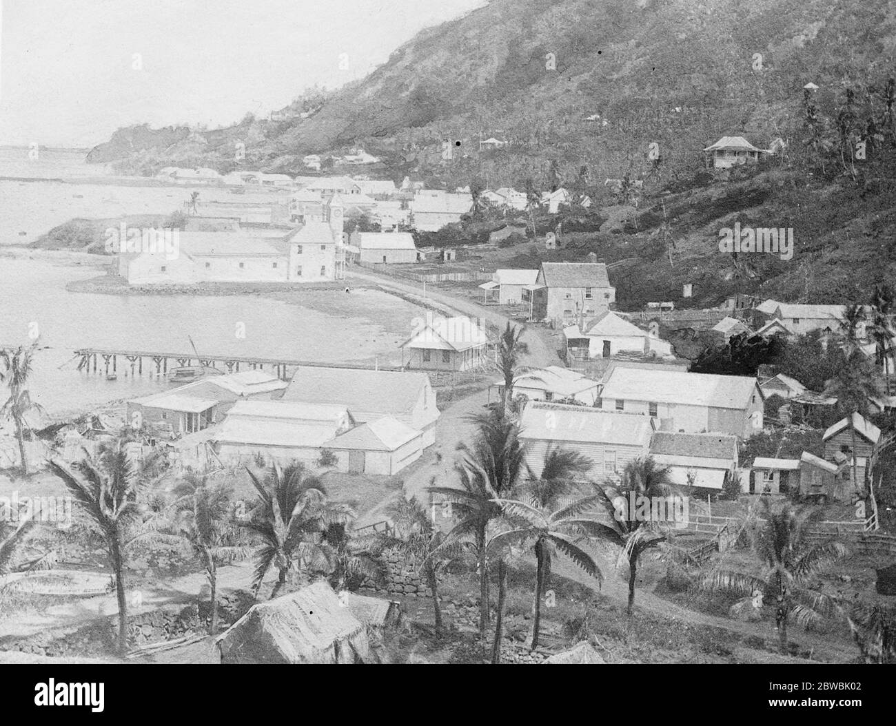 Île de Fidji Levuka (île d'Ovalan) montrant le port 26 mars 1920 Banque D'Images