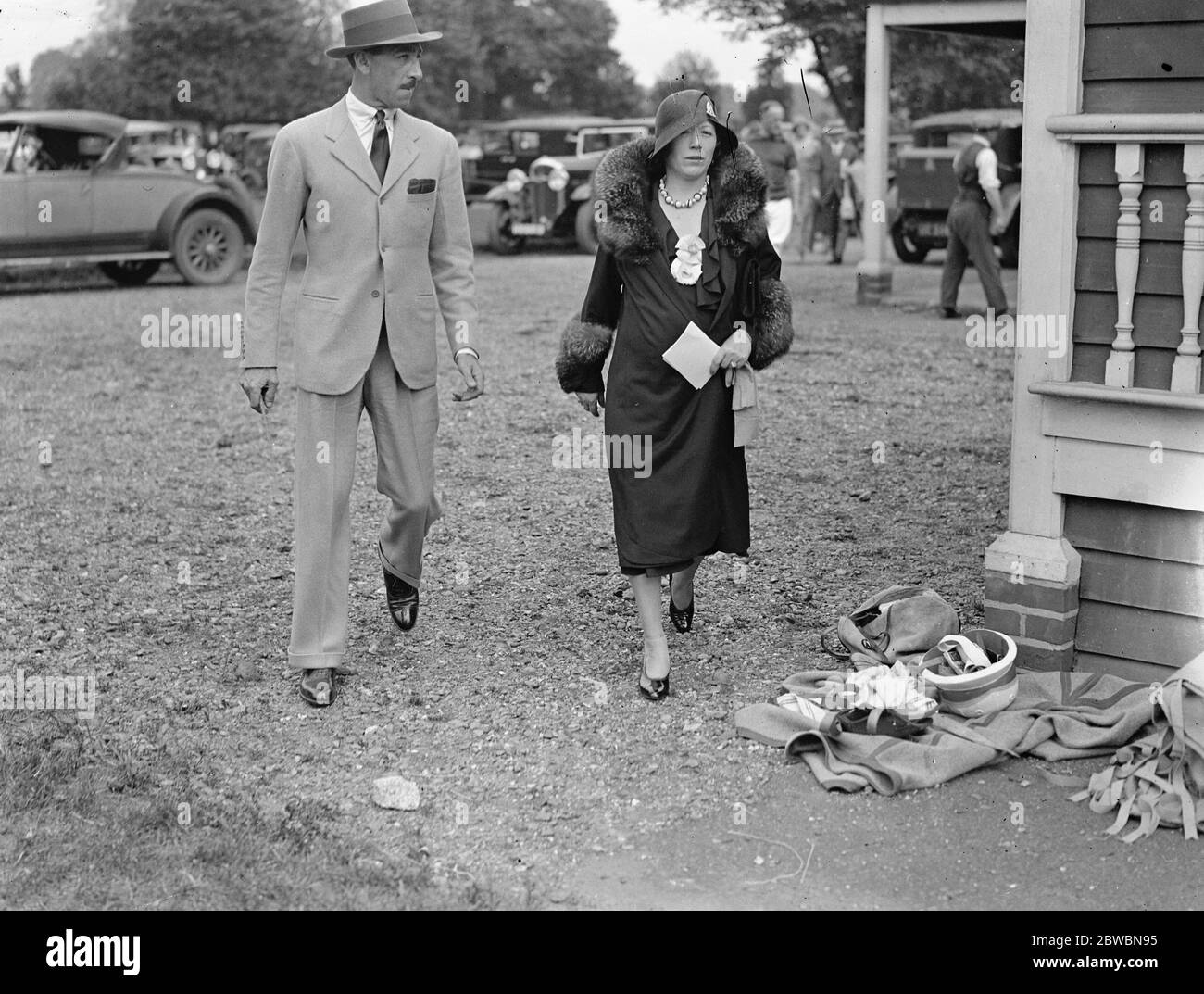 Polo international au Ranelagh Club , Angleterre contre le reste . Le Marquis et le Marquise de Portago . 21 juin 1930 Banque D'Images