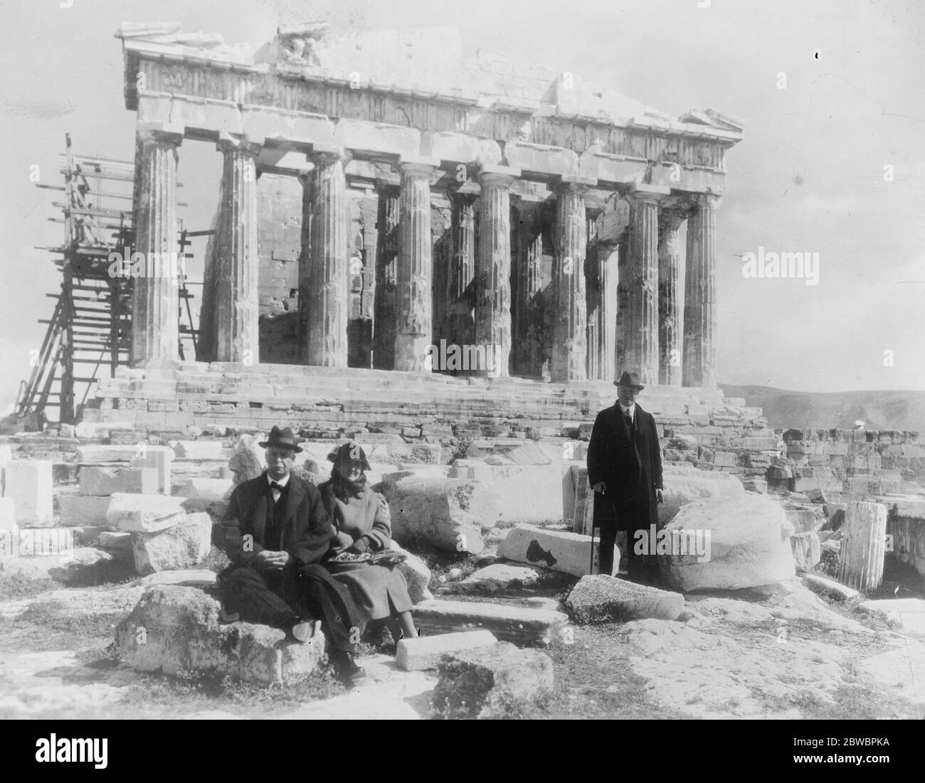 Le Parthénon . La plus belle relique de l'antiquité à restaurer. 2 mars 1925 Banque D'Images
