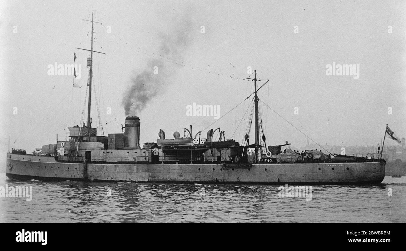 HMS Leamington était un mineur de la Marine royale de la première Guerre mondiale de la classe Hunt. Elle a été nommée HMS Aldborough, et rebaptisée en 1919. Juin 15 1926 Banque D'Images