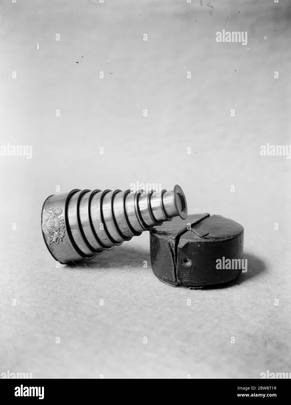 Fascinants reliques de Nelson sur exposition . Un centiread , télescope fait pour le Grand amiral après la perte du bras . 20 mars 1926 Banque D'Images