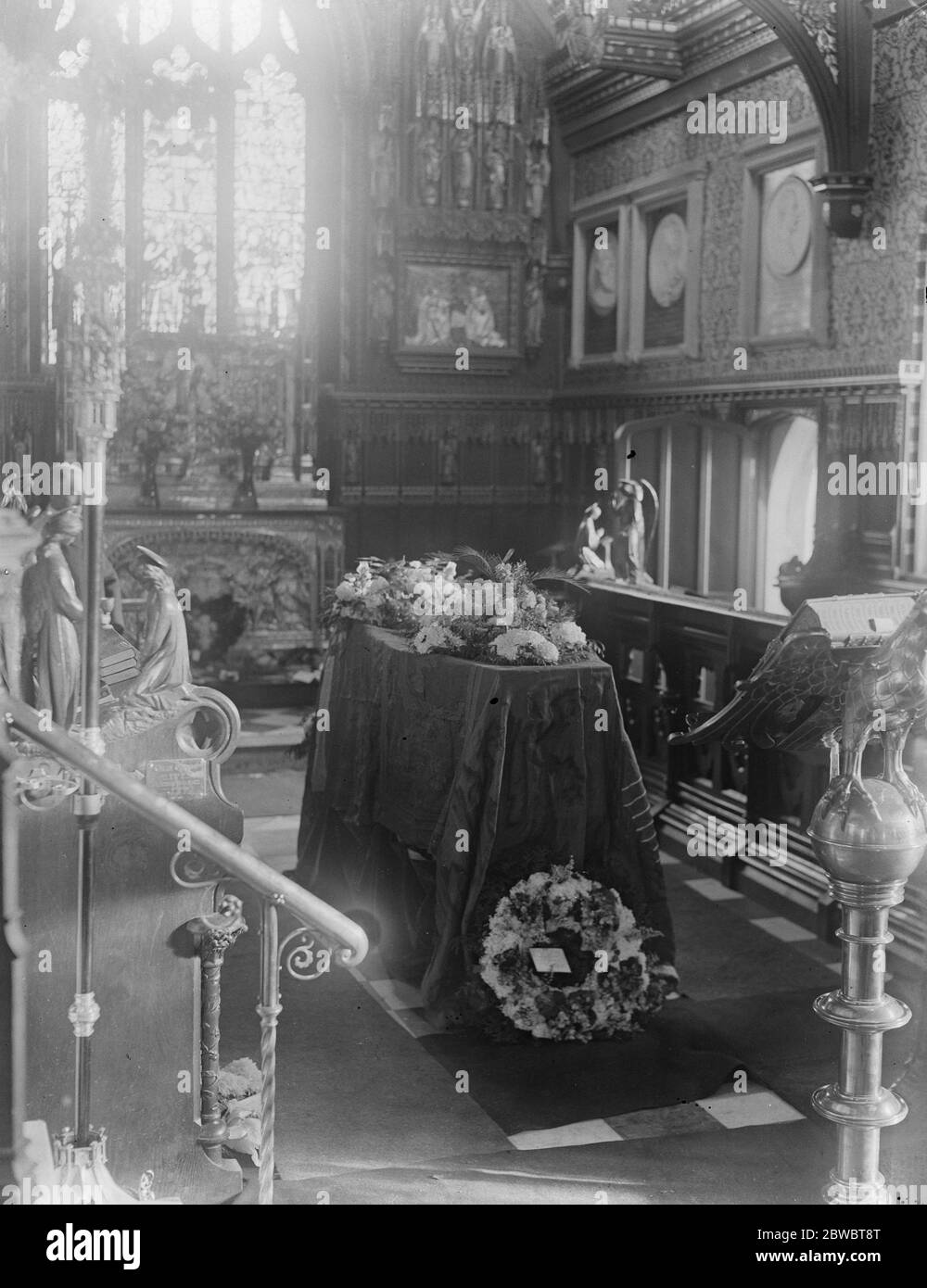 Décès de la reine Alexandra . Situé dans l'État dans l'église de Sandringham . 22 novembre 1925 Banque D'Images