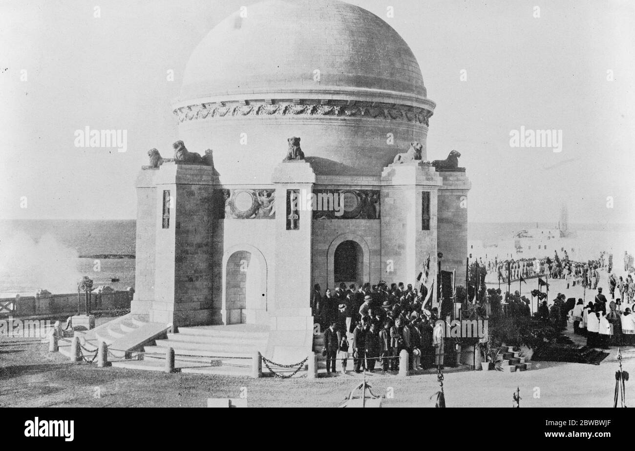 Mémorial de guerre italien à Tripoli . Le magnifique mémorial de guerre qui vient d'être érigé sur le front de mer à Tripoli . 22 juin 1925 Banque D'Images
