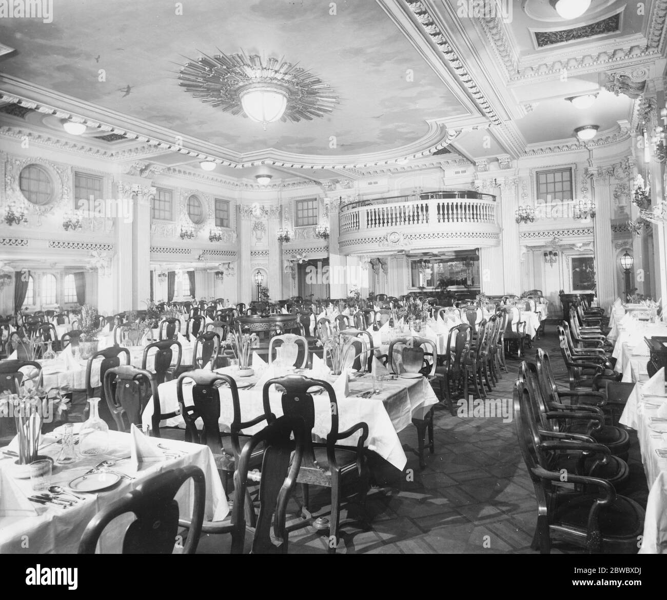 M V Alcantara . Salon de salle à manger de 1ère classe . 1927 Banque D'Images