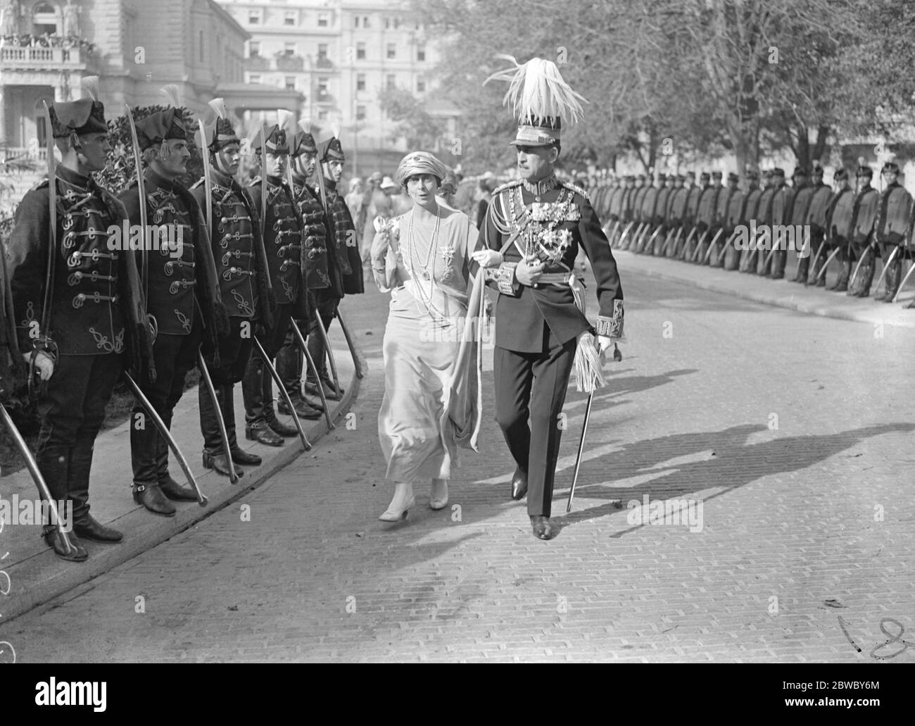 Le mariage royal srbien à Belgrade Prince et la princesse Nicholas de Grèce 25 octobre 1923 Banque D'Images