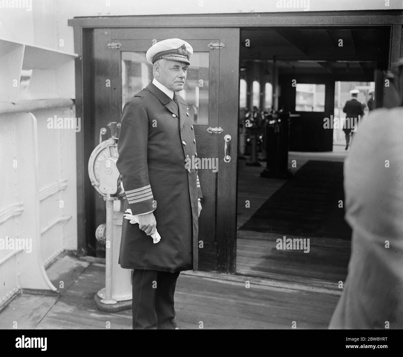 Capitaine W R D Irvine Commandant de la Berengaria 23 août 1924 Banque D'Images