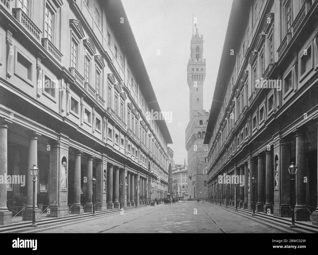 Florence capitale de la région italienne de Toscane la Galerie des Offices 16 février 1926 Banque D'Images