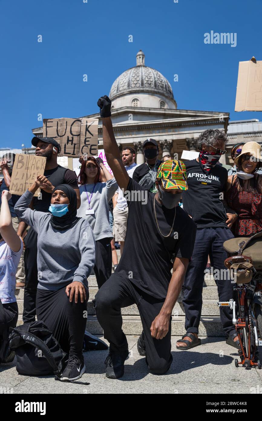 #BlackLivesMatter manifestation de solidarité à Londres Banque D'Images
