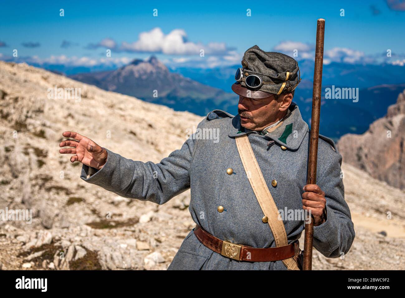 Italie Veneto Dolomites - Lagazuoi Piccolo - Andrea Orsi - Reenactor historique Banque D'Images