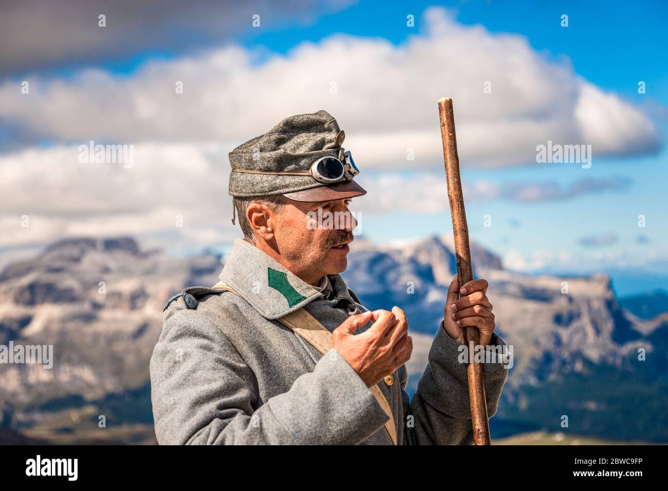 Italie Veneto Dolomites - Lagazuoi Piccolo - Andrea Orsi - Reenactor historique Banque D'Images