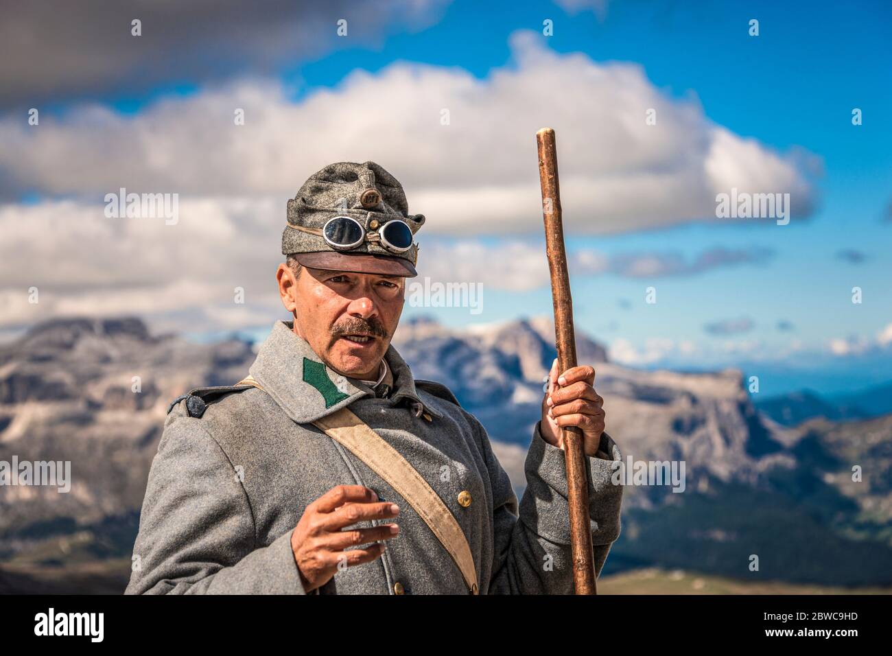 Italie Veneto Dolomites - Lagazuoi Piccolo - Andrea Orsi - Reenactor historique Banque D'Images