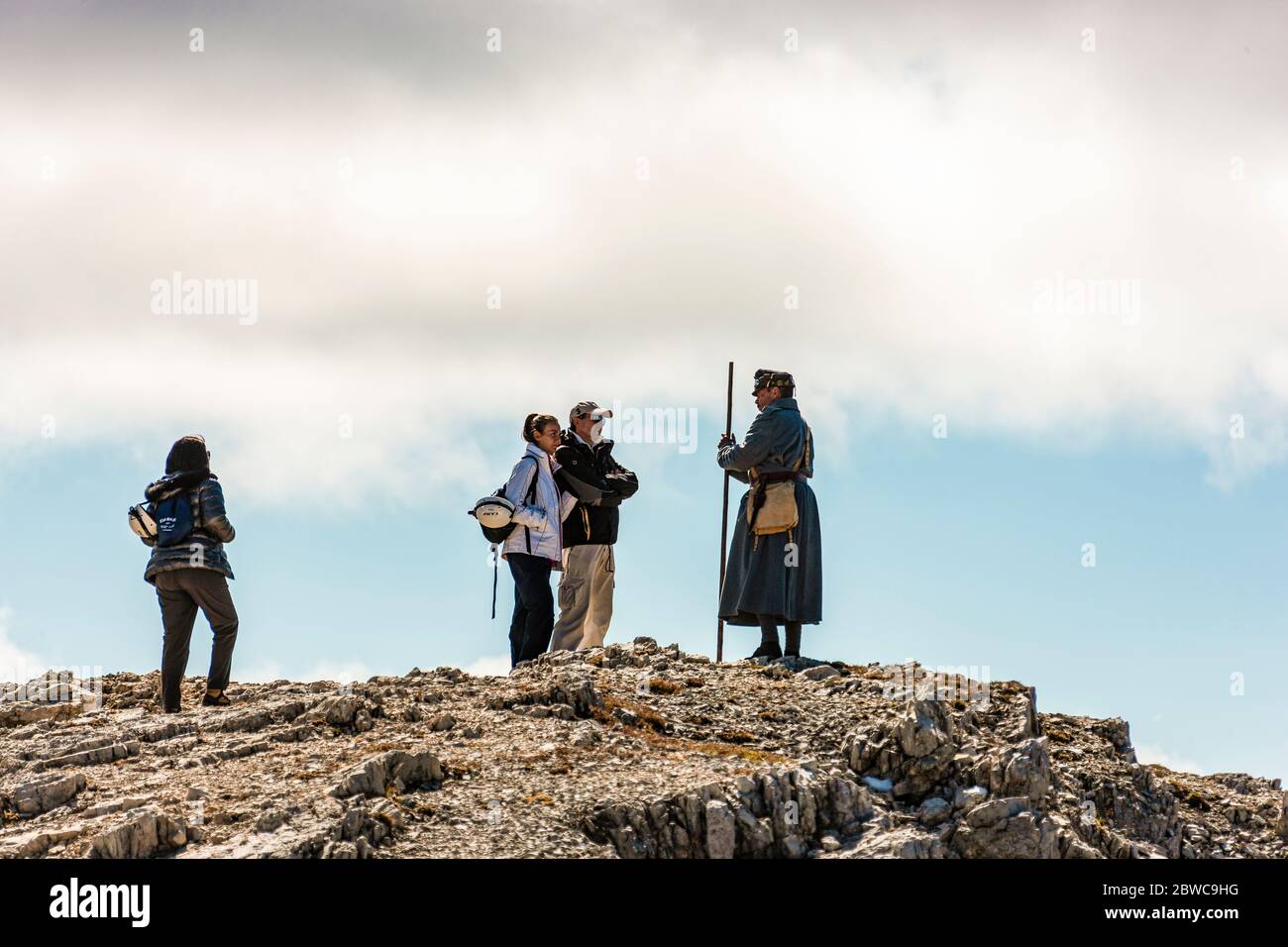 Italie Veneto Dolomites - Lagazuoi Piccolo - Andrea Orsi - Reenactor historique Banque D'Images