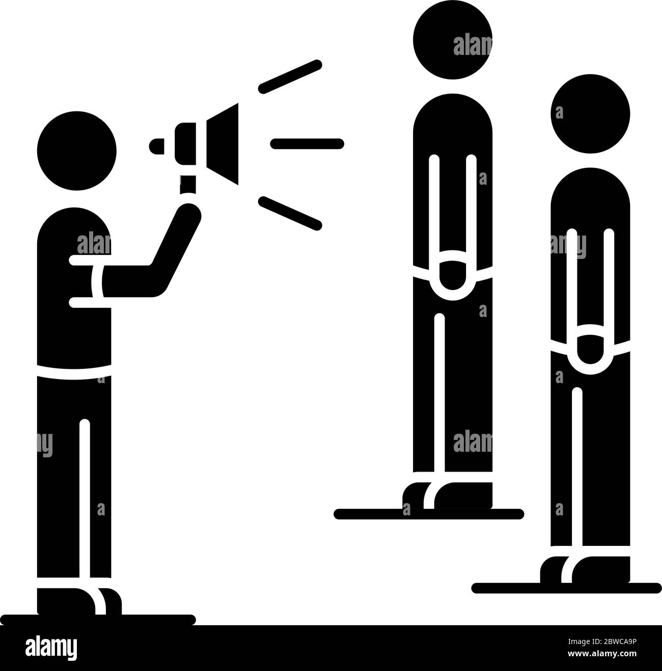 Icône de glyphe noir de diffusion publique Illustration de Vecteur