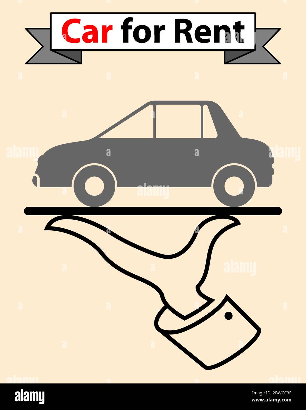 Illustration du vecteur voiture à louer Illustration de Vecteur