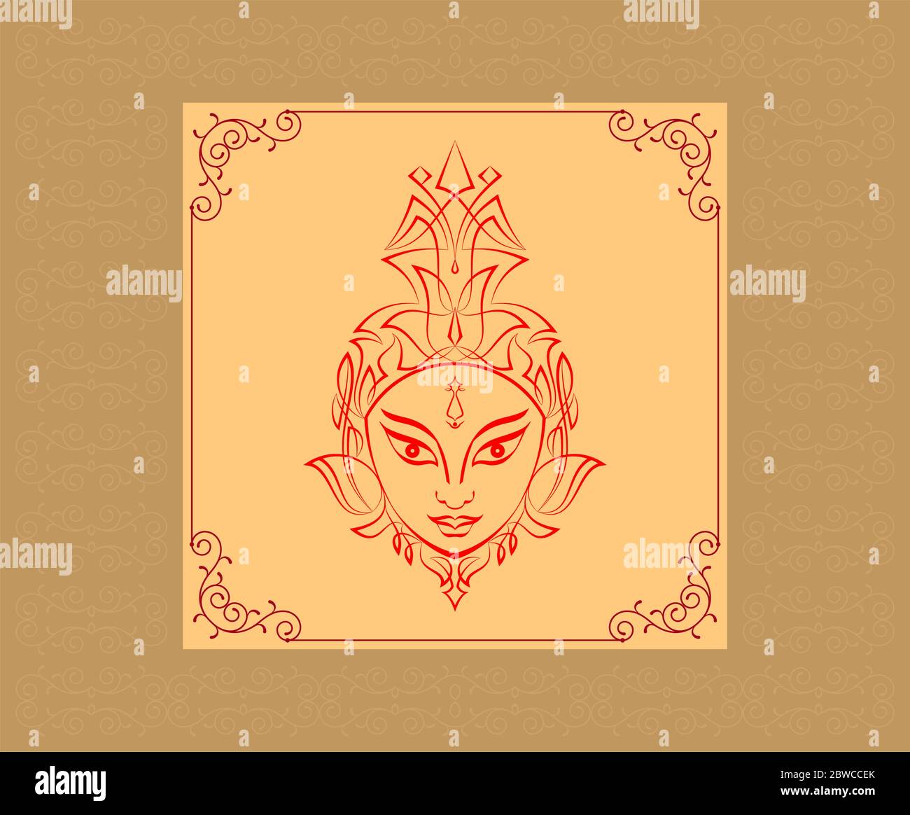 Durga Déesse de l'illustration du vecteur de puissance Illustration de Vecteur