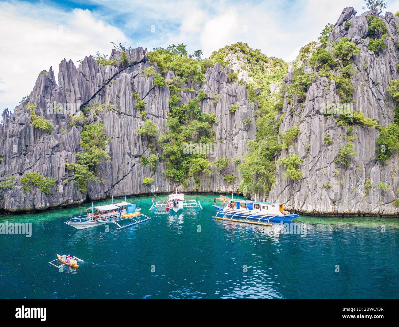 Belle vue sur les lagons à Coron Palawan Philippines Banque D'Images