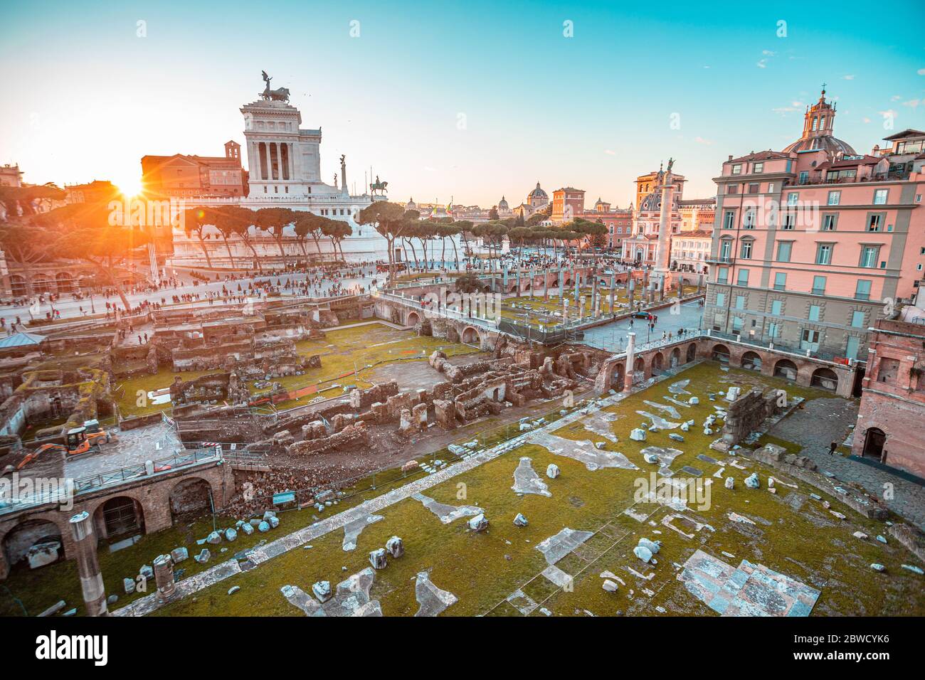 Vestiges romains à Rome Banque D'Images