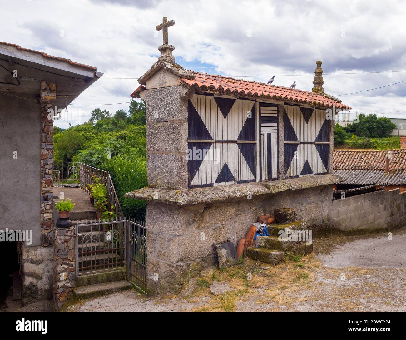 Hórreo gallego. Taboada. Lugo. Galice. Espagne Banque D'Images