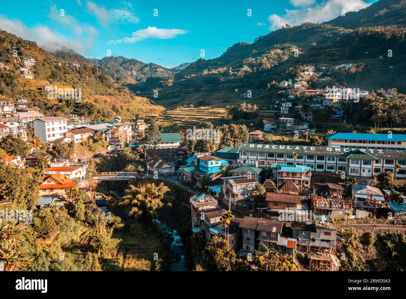 La ville de Banaue aux Philippines Banque D'Images