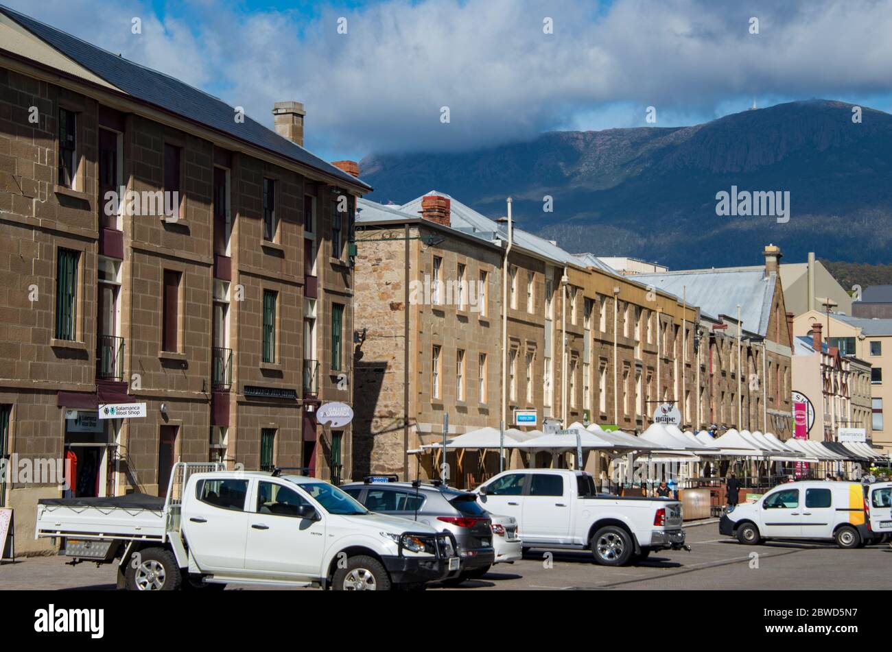 Salamanca place Hobart Tasmanie Australie Banque D'Images