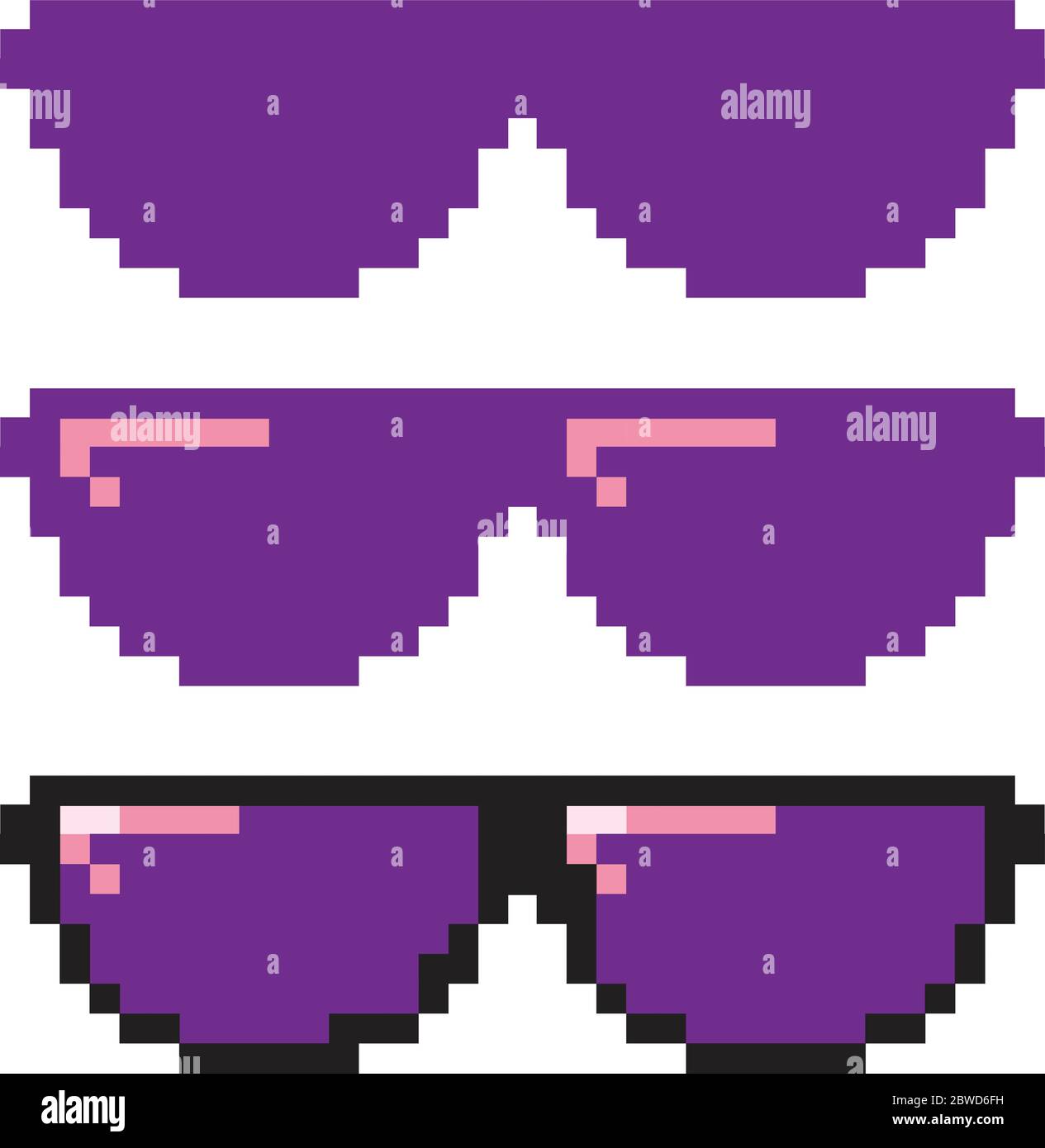 Vue avant des lunettes de soleil en forme de pixel Illustration de Vecteur