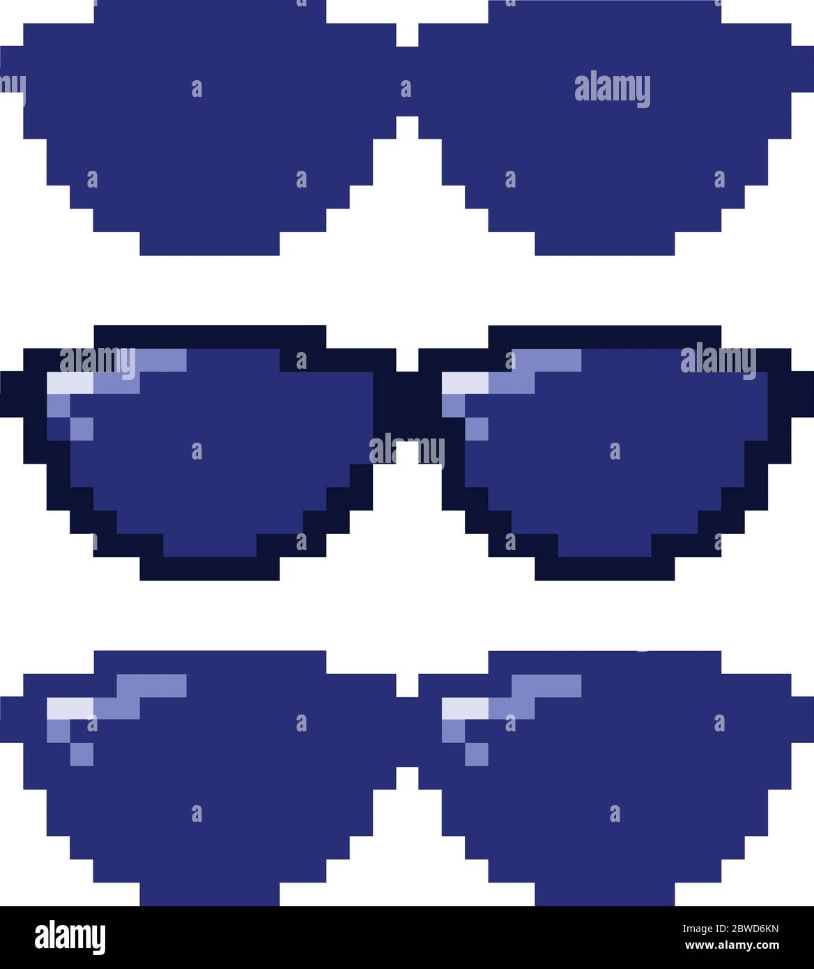 Vue avant des lunettes de soleil en forme de pixel Illustration de Vecteur