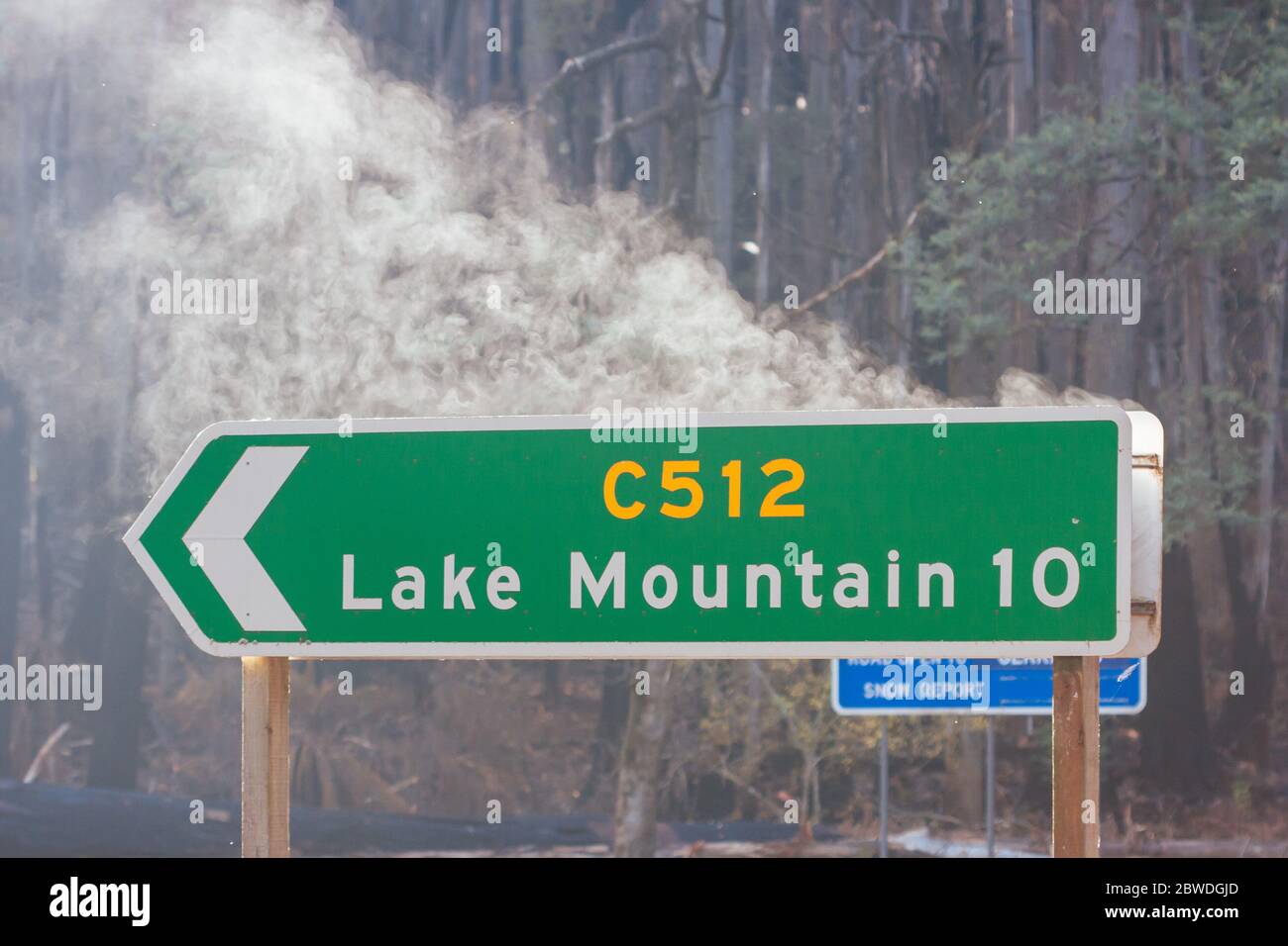Lake Mountain après les feux du samedi noir en Australie Banque D'Images