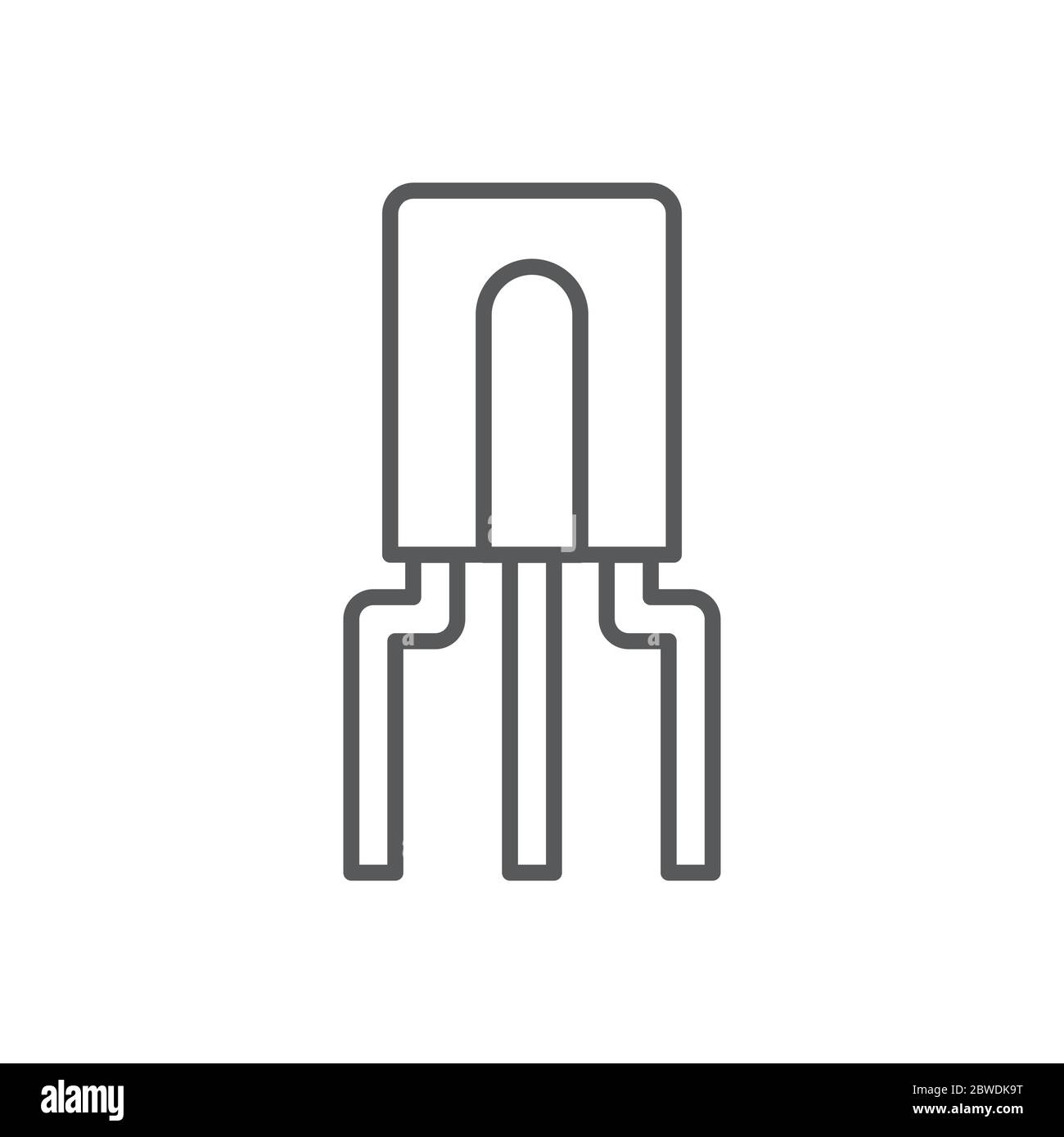 Composant électronique de symbole d'icône de vecteur de puce de transistor isolé sur fond blanc Illustration de Vecteur