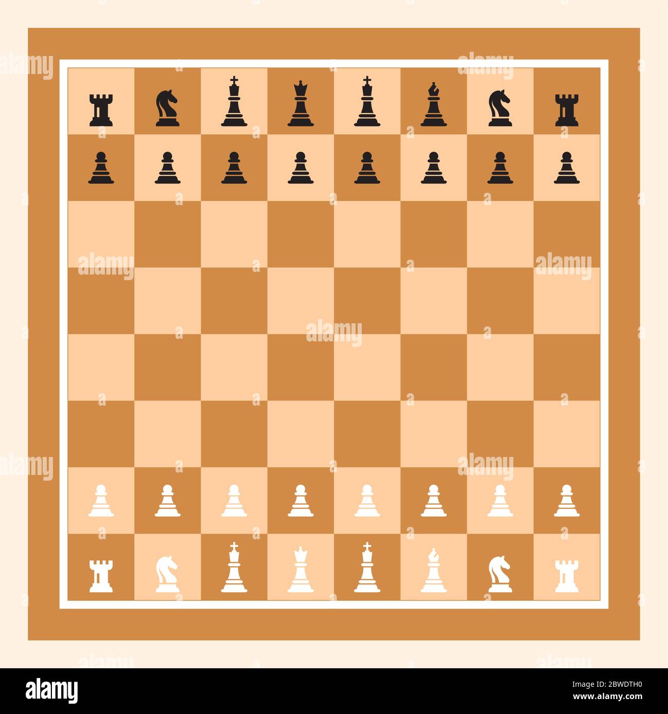 Brown Conseil d'échecs échecs avec figurine. Jeu d'illustration vectorielle. Les chiffres d'échecs le roi, La Reine, l'évêque, Chevalier, Tour, Pion. Jeu d'illustration Illustration de Vecteur