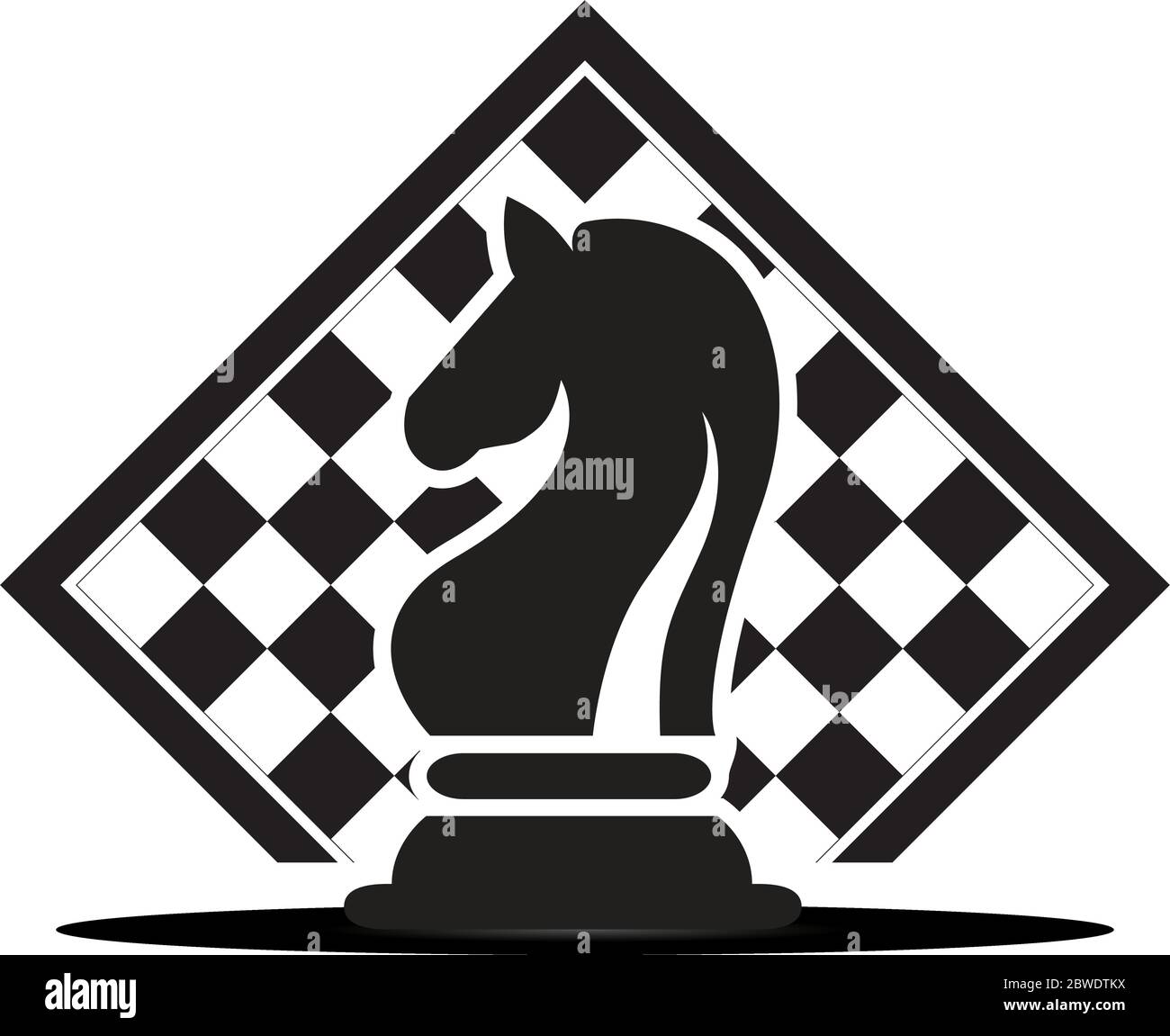 Concept de stratégie d'entreprise avec des chiffres sur un échiquier d'illustration vectorielle moderne. Pièces d'Échecs noir chiffres Illustration. Illustration de Vecteur