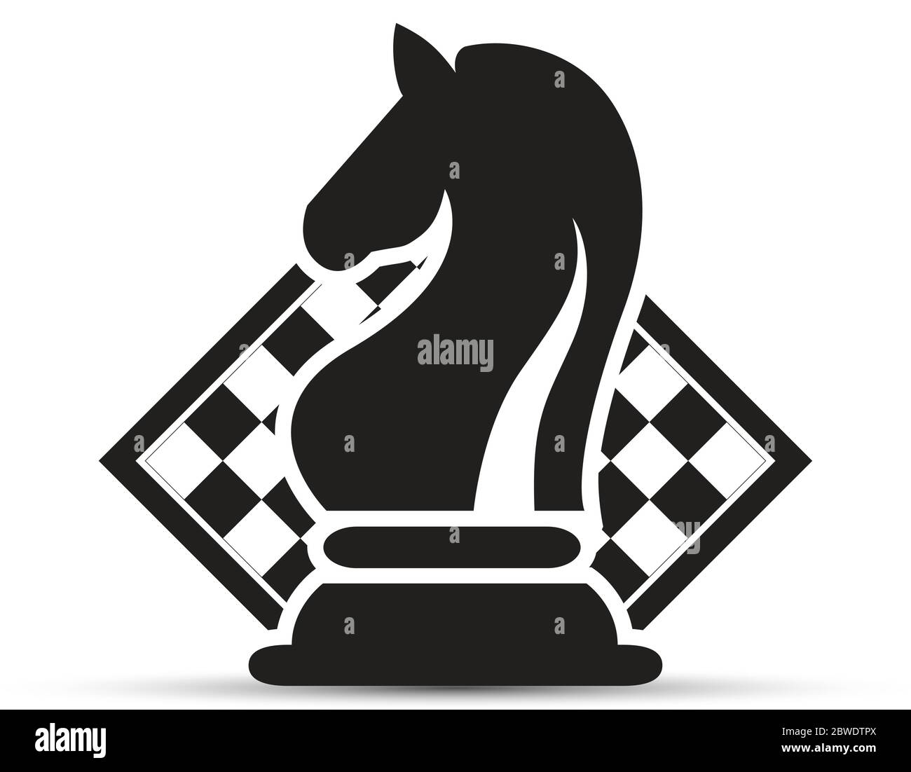 Concept de stratégie d'entreprise avec des chiffres sur un échiquier d'illustration vectorielle moderne. Pièces d'Échecs noir chiffres Illustration. Illustration de Vecteur