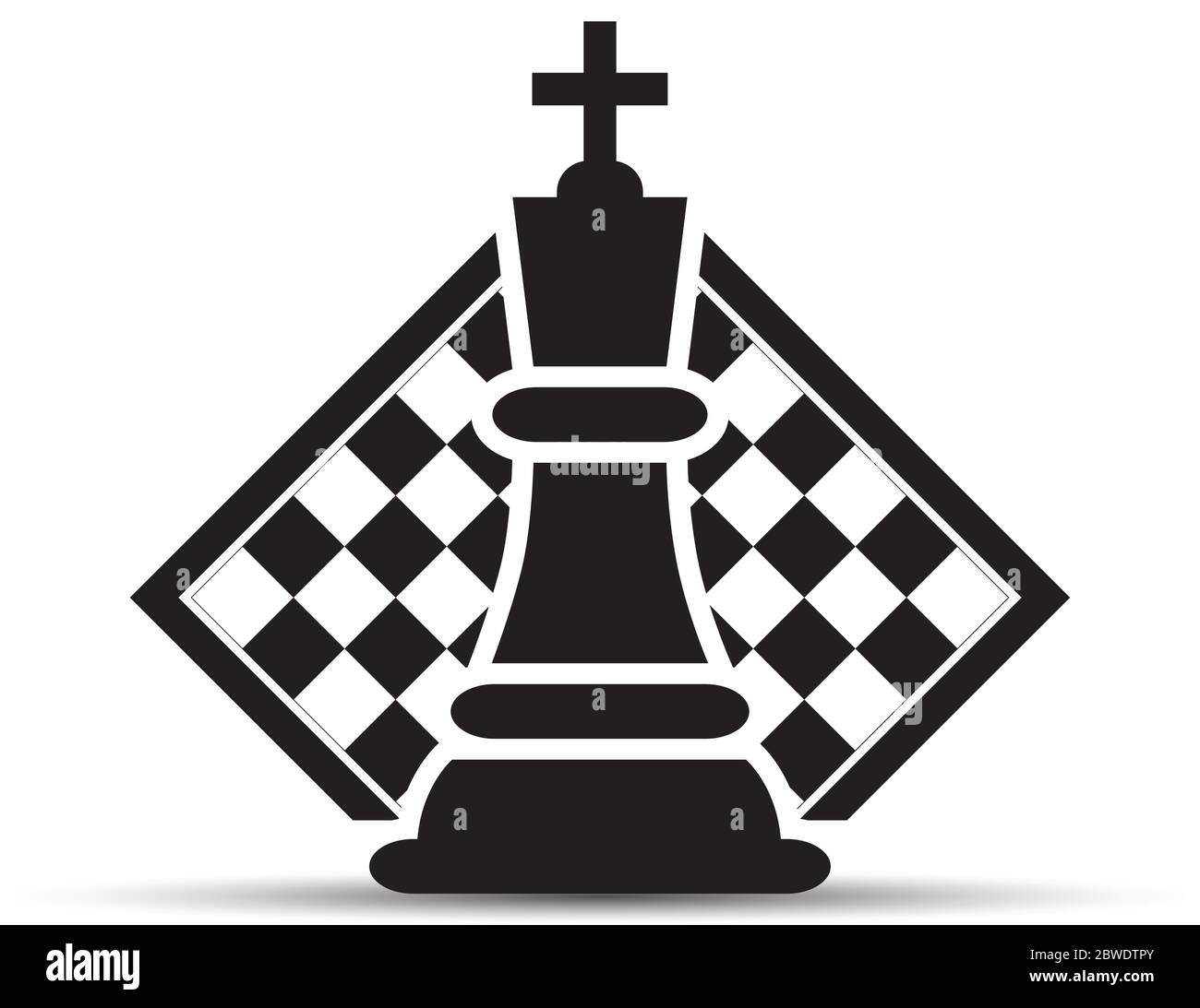 Concept de stratégie d'entreprise avec des chiffres sur un échiquier d'illustration vectorielle moderne. Pièces d'Échecs noir chiffres Illustration. Illustration de Vecteur