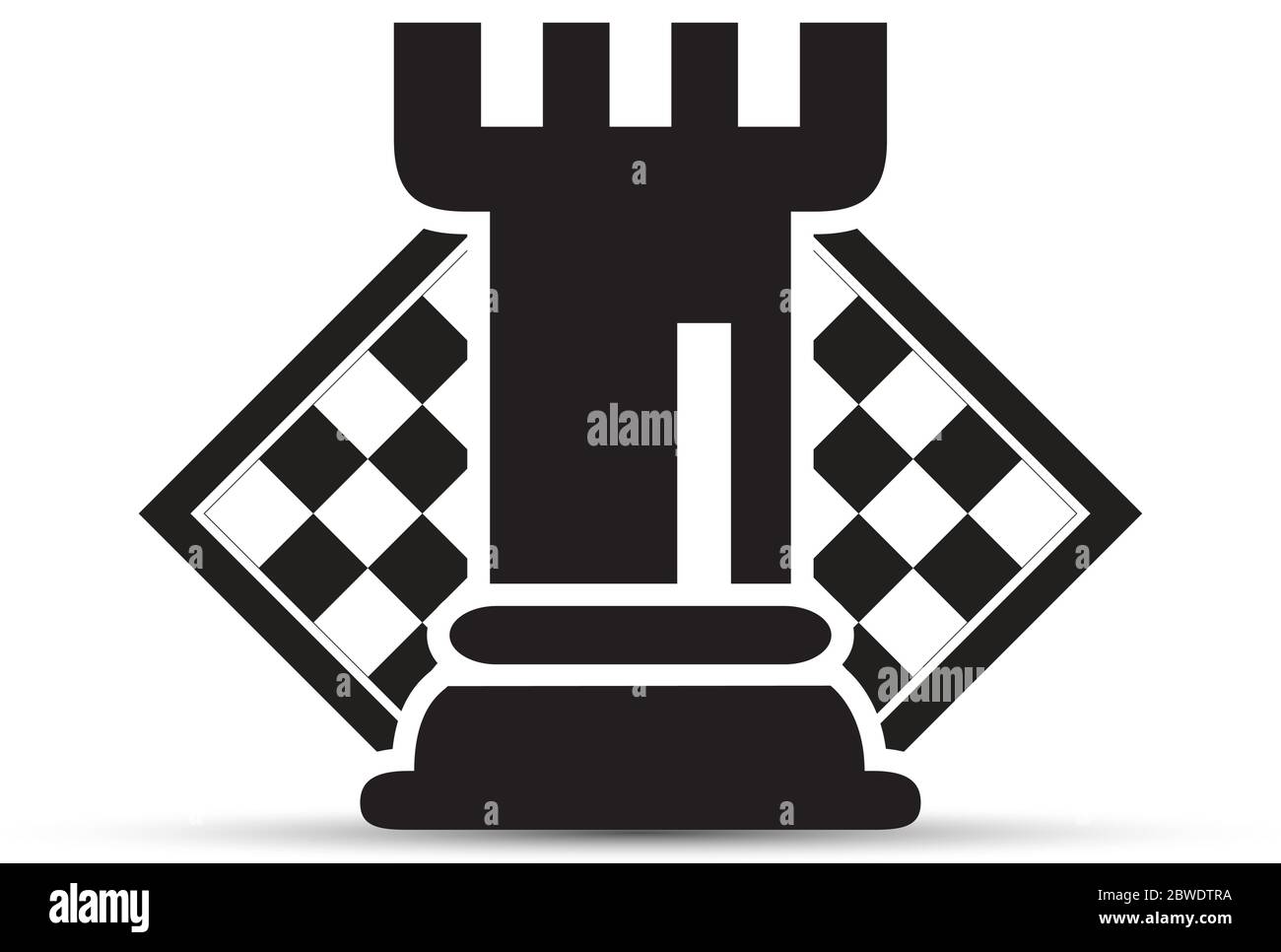 Concept de stratégie d'entreprise avec des chiffres sur un échiquier d'illustration vectorielle moderne. Pièces d'Échecs noir chiffres Illustration. Illustration de Vecteur