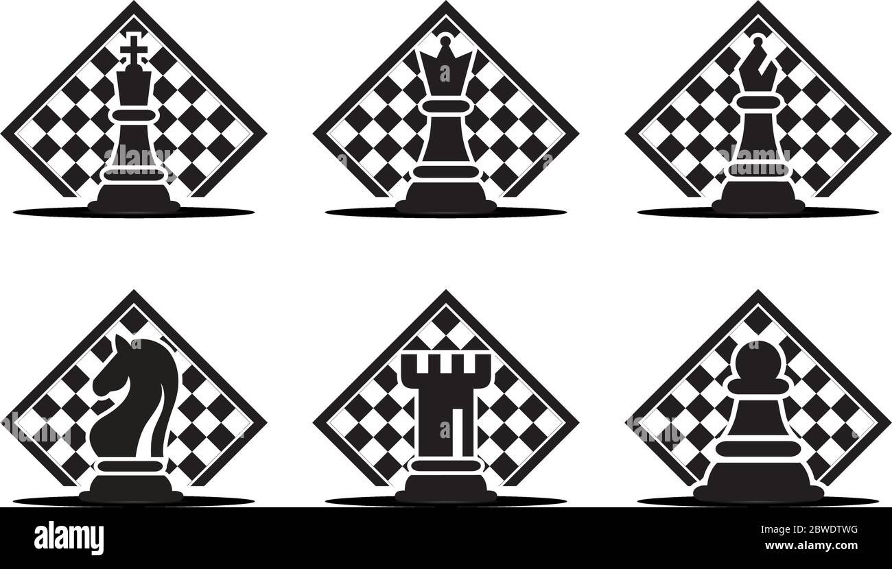 Concept de stratégie d'entreprise avec des chiffres sur un échiquier d'illustration vectorielle moderne. Pièces d'Échecs noir chiffres Illustration. Illustration de Vecteur