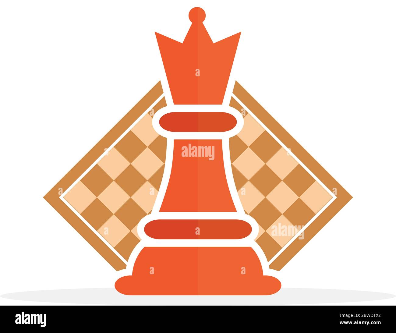Concept de stratégie d'entreprise avec des chiffres sur un échiquier d'illustration vectorielle moderne. Les chiffres d'Échecs couleur Pièces Illustration. Illustration de Vecteur