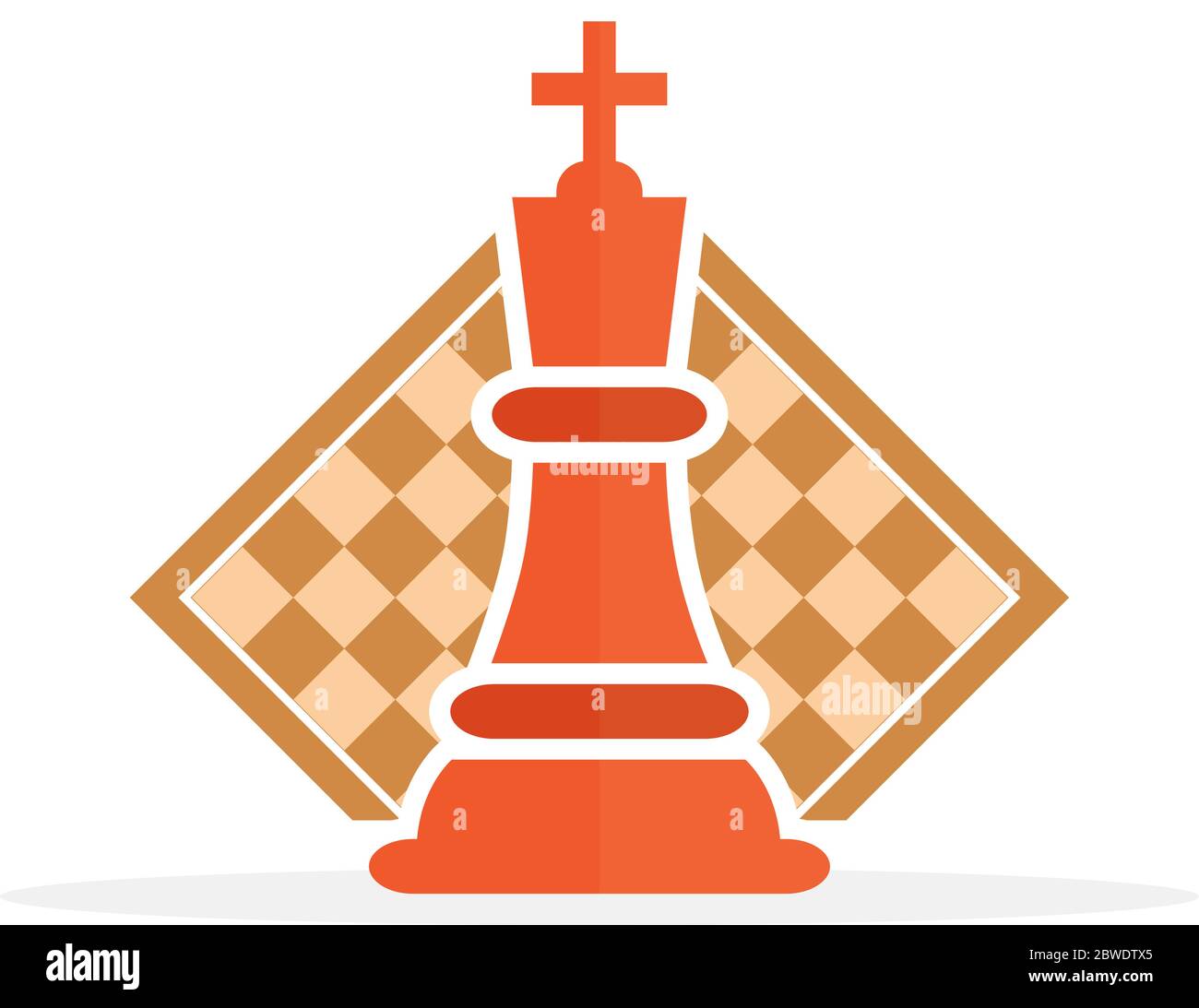 Concept de stratégie d'entreprise avec des chiffres sur un échiquier d'illustration vectorielle moderne. Les chiffres d'Échecs couleur Pièces Illustration. Illustration de Vecteur