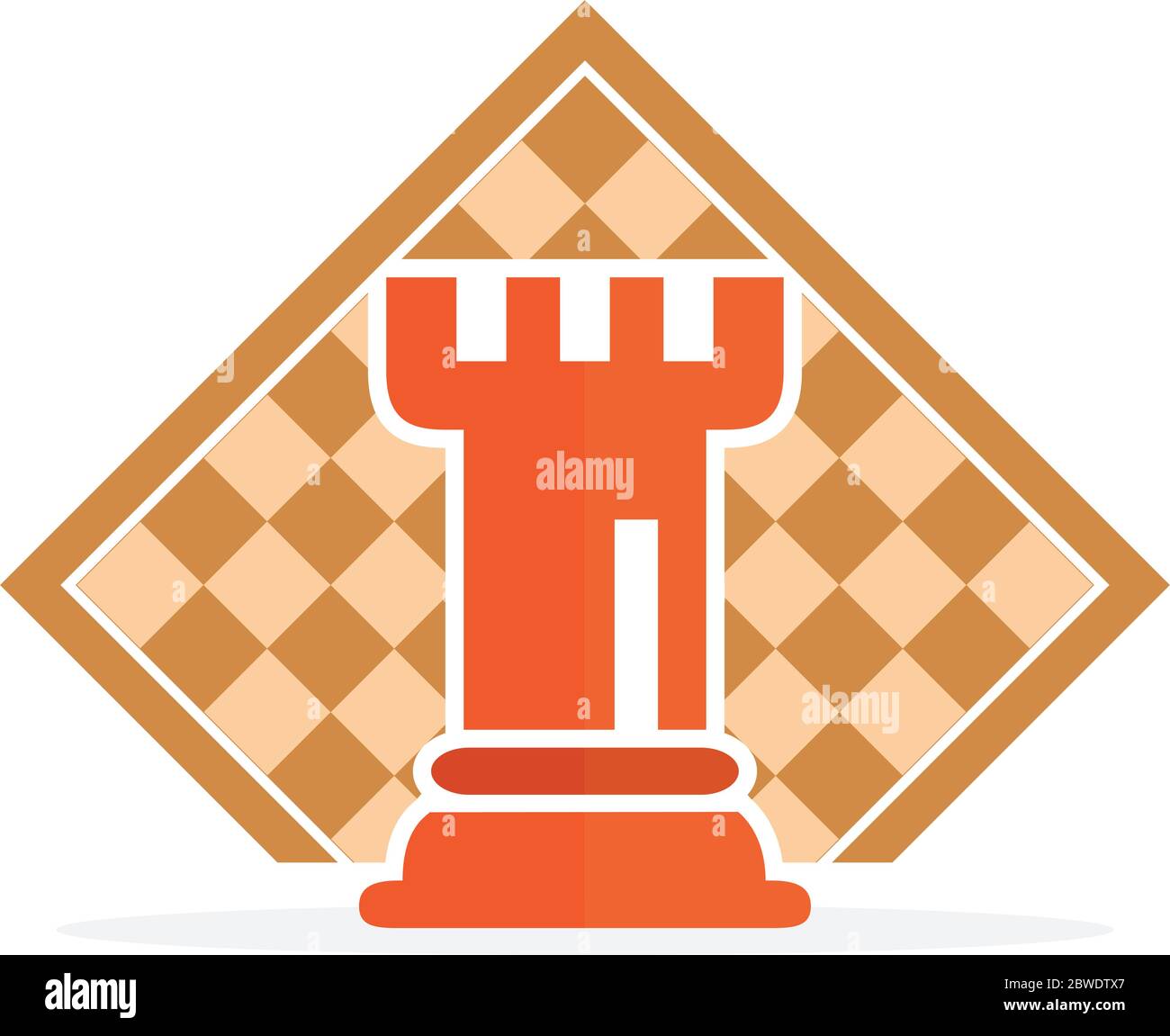 Concept de stratégie d'entreprise avec des chiffres sur un échiquier d'illustration vectorielle moderne. Les chiffres d'Échecs couleur Pièces Illustration. Illustration de Vecteur