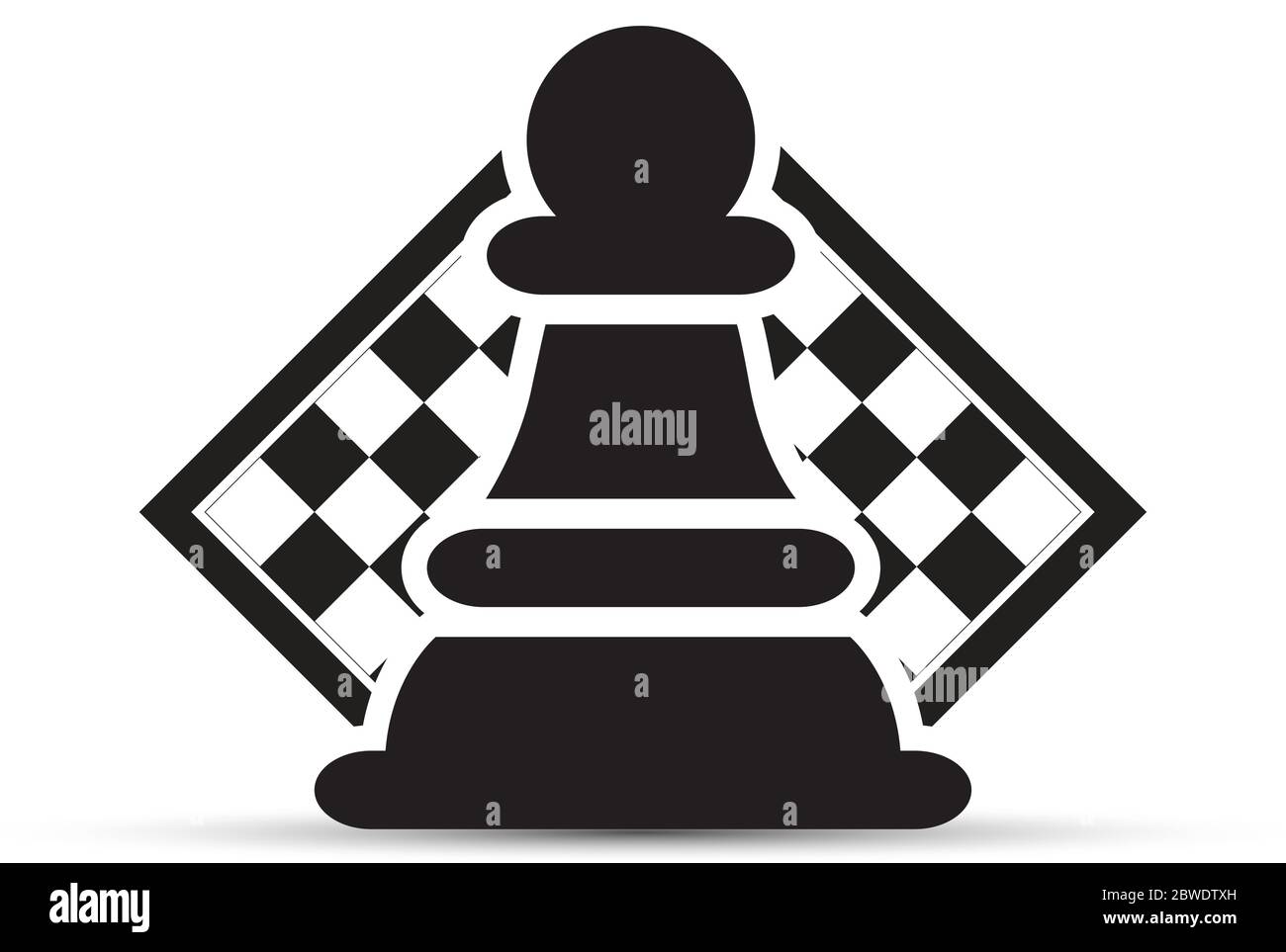 Concept de stratégie d'entreprise avec des chiffres sur un échiquier d'illustration vectorielle moderne. Pièces d'Échecs noir chiffres Illustration. Illustration de Vecteur