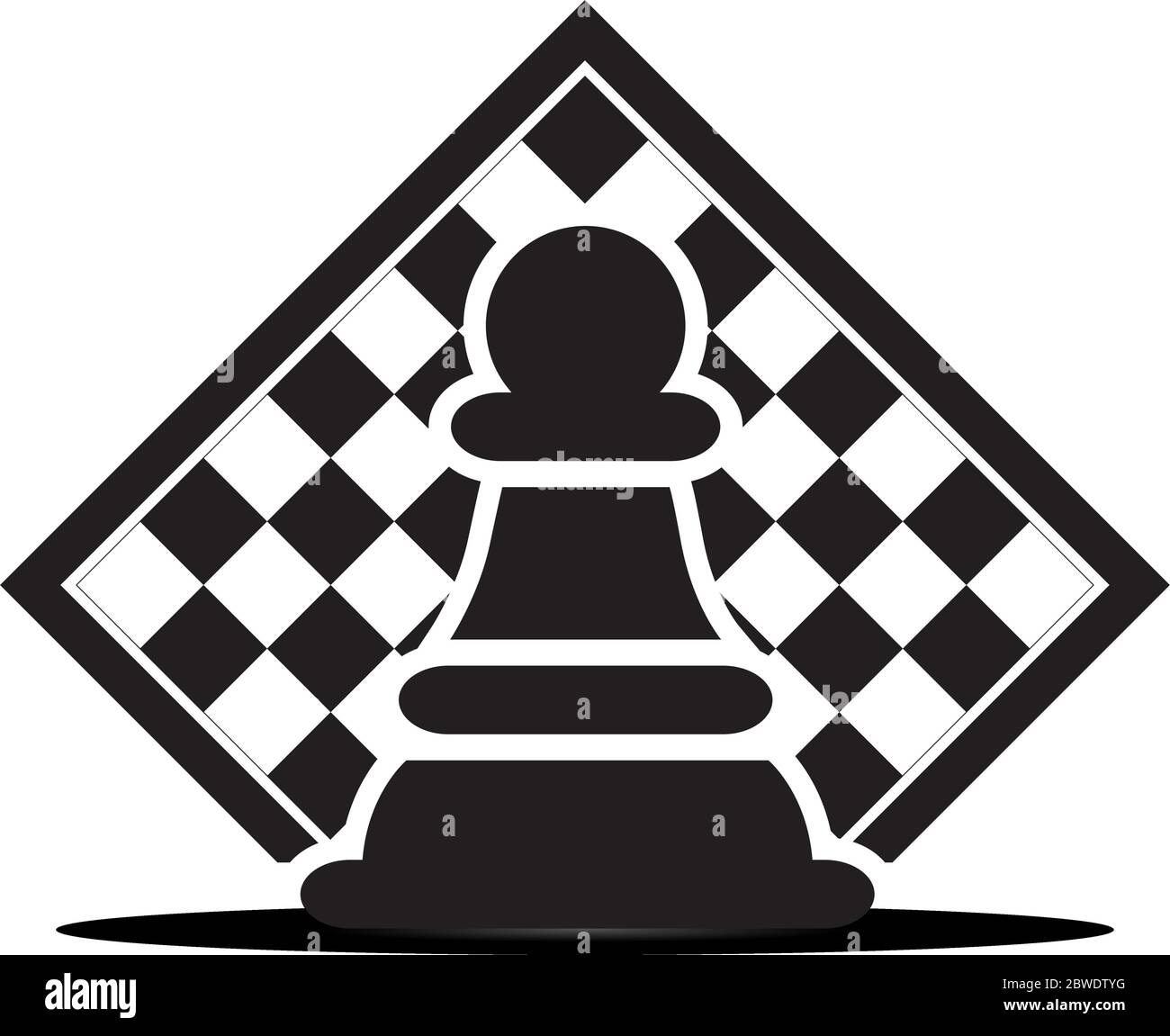 Concept de stratégie d'entreprise avec des chiffres sur un échiquier d'illustration vectorielle moderne. Pièces d'Échecs noir chiffres Illustration. Illustration de Vecteur