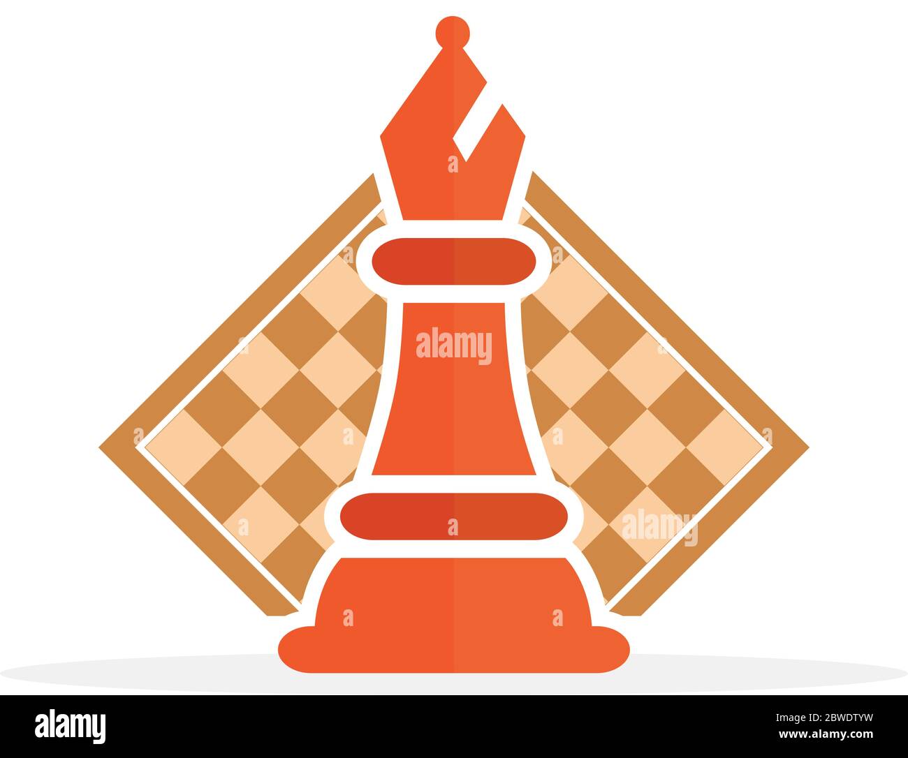 Concept de stratégie d'entreprise avec des chiffres sur un échiquier d'illustration vectorielle moderne. Les chiffres d'Échecs couleur Pièces Illustration. Illustration de Vecteur