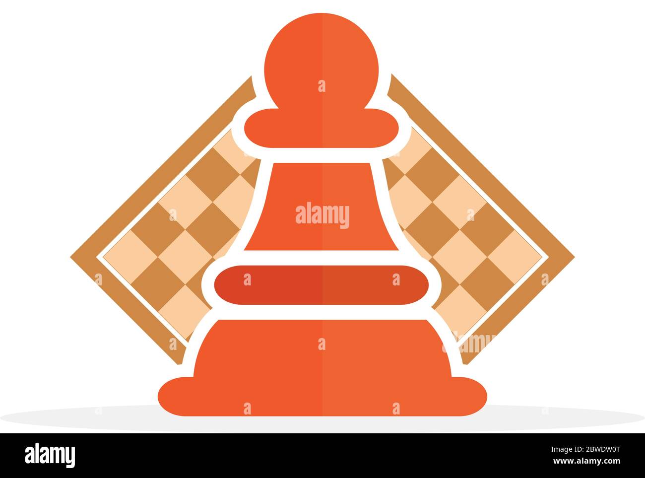 Concept de stratégie d'entreprise avec des chiffres sur un échiquier d'illustration vectorielle moderne. Les chiffres d'Échecs couleur Pièces Illustration. Illustration de Vecteur