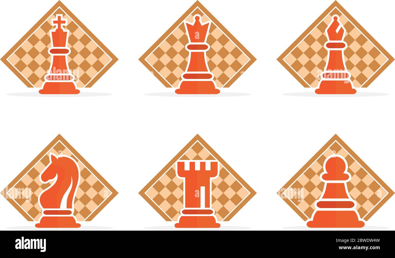 Concept de stratégie d'entreprise avec des chiffres sur un échiquier Vector illustration couleur moderne. Les chiffres d'Échecs couleur Pièces Illustration. Illustration de Vecteur