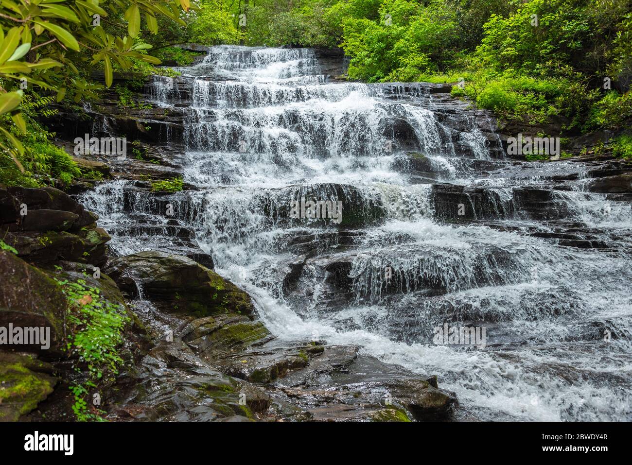 Les chutes Minnehaha dans la forêt nationale de Chattahoochee près du lac Rabun à Lakemont, en Géorgie. (ÉTATS-UNIS) Banque D'Images