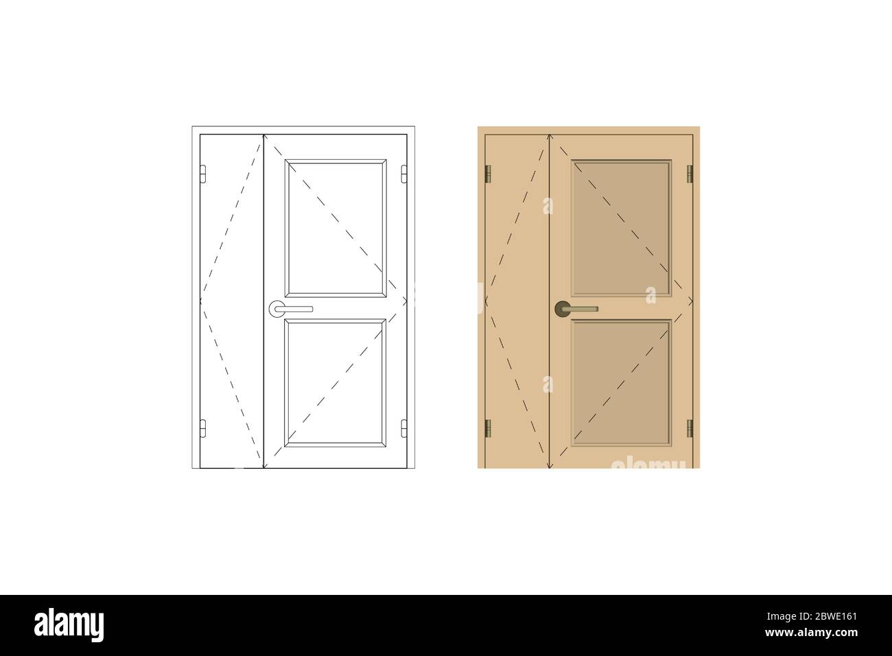 Porte moderne en bois. Dessin de modèle. Intérieur design. Illustration  vectorielle Image Vectorielle Stock - Alamy